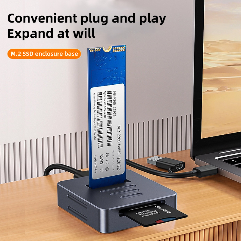 Aluminijsko kućište za M.2 NVMe/SATA SSD – dvostruki protokol, USB 3.1 Gen 2, do 4 TB