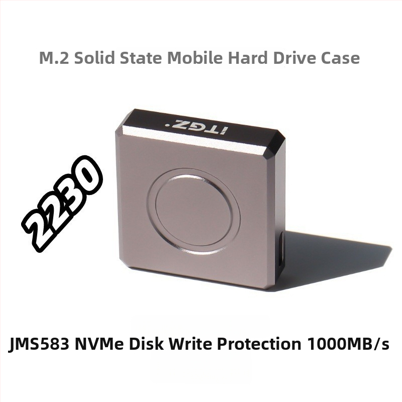 SZHY-LINK Vanjsko kućište za M.2 NVMe SSD 2230, JMS583 kontroler, zaštita od pisanja, kapacitet 4 TB, brzina do 1000 MB/s