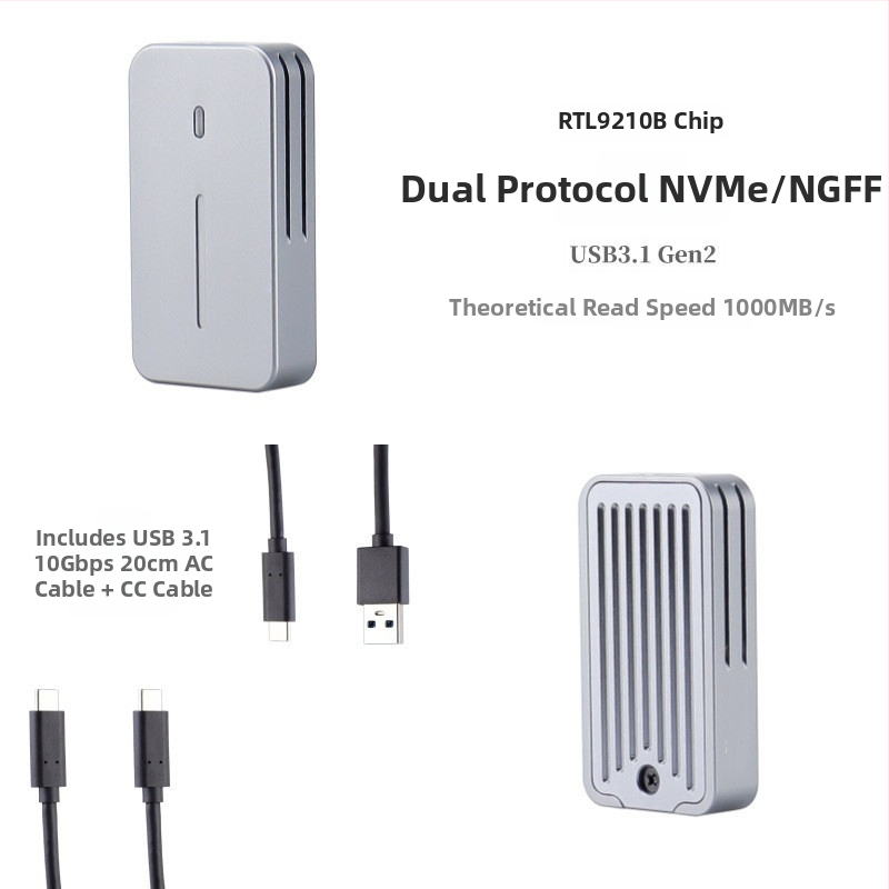 Kryt SSD M.2 NVMe/NGFF 2230, dvoj-protokol, USB 10 Gbps, CNC hliníkové puzdro s chladením