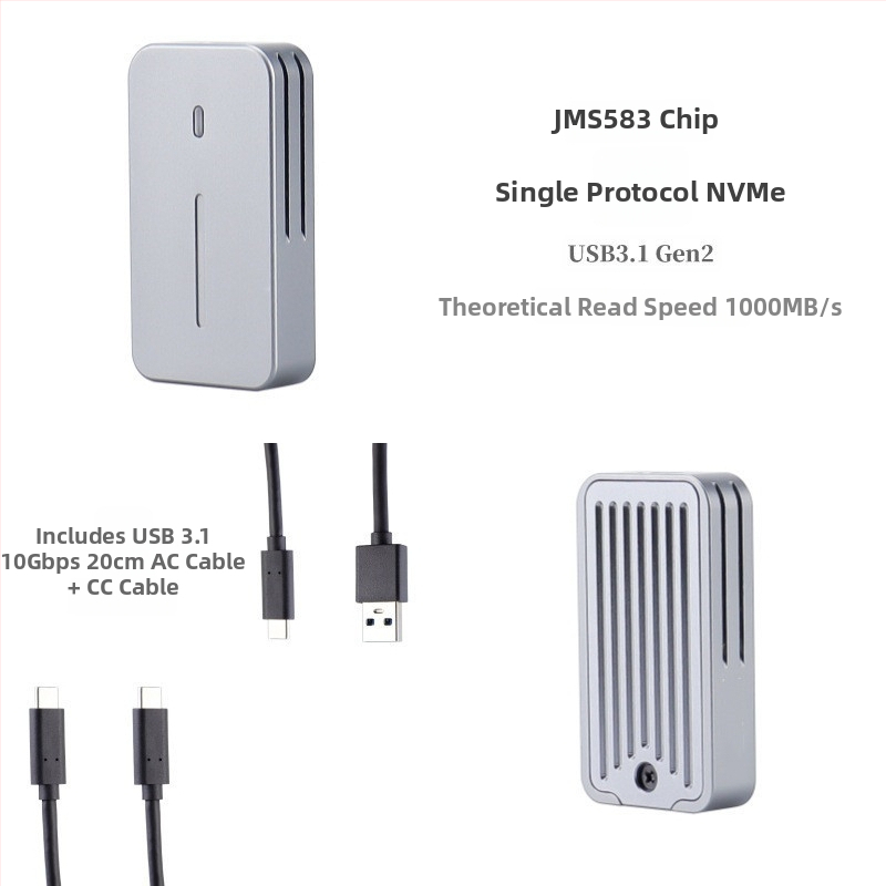 Kryt SSD M.2 NVMe/NGFF 2230, dvoj-protokol, USB 10 Gbps, CNC hliníkové puzdro s chladením