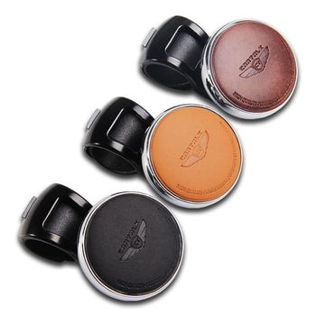 CARTALK Bőr kormányerősítő – Bőr és cinkötvözet anyagból, alkalmas minden autóhoz, Logó OK