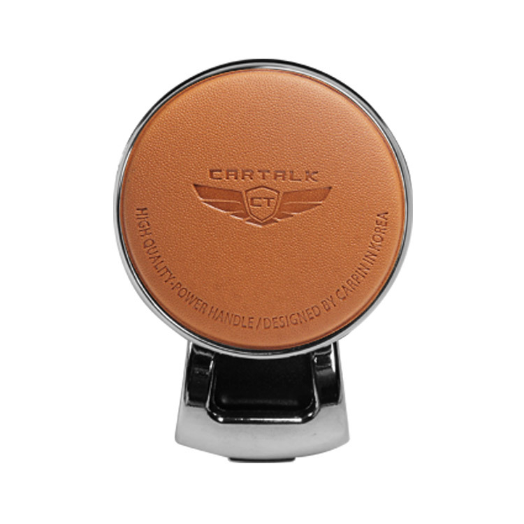 CARTALK Bőr kormányerősítő – Bőr és cinkötvözet anyagból, alkalmas minden autóhoz, Logó OK