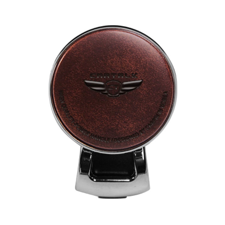 CARTALK Bőr kormányerősítő – Bőr és cinkötvözet anyagból, alkalmas minden autóhoz, Logó OK