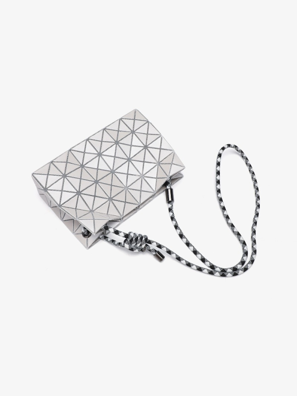 Olefine Geometrijska kvadratna crossbody torba, PVC, horizontalni kvadratni oblik, zatvarač, ljetna kolekcija 2025