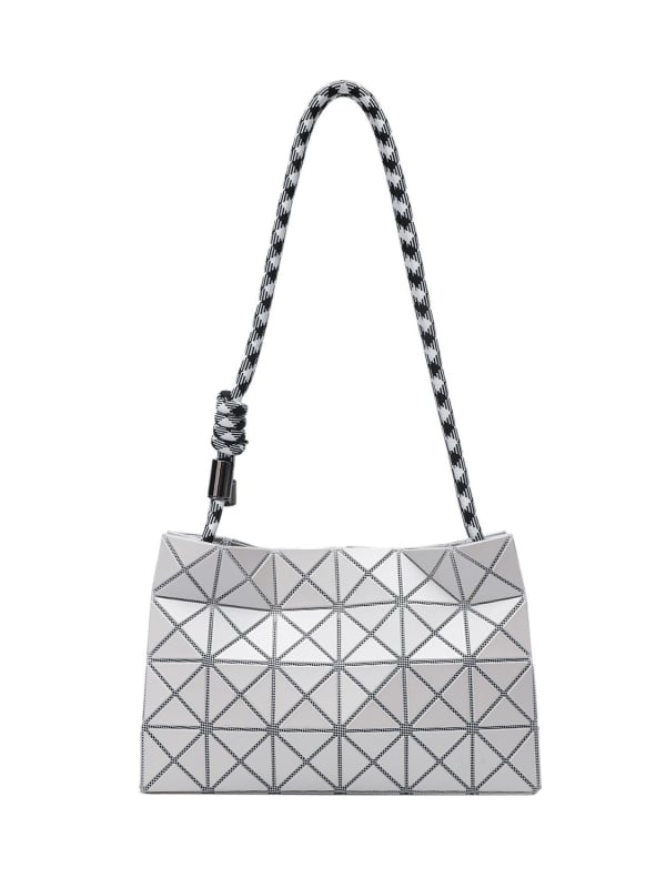 Olefine Geometrijska kvadratna crossbody torba, PVC, horizontalni kvadratni oblik, zatvarač, ljetna kolekcija 2025