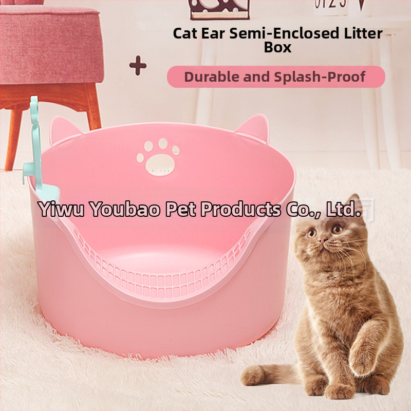 Toaleta pre mačky so čiastočne uzavretým dizajnom, proti špliechaniu, PP materiál, vhodná pre mačky a mačiatka