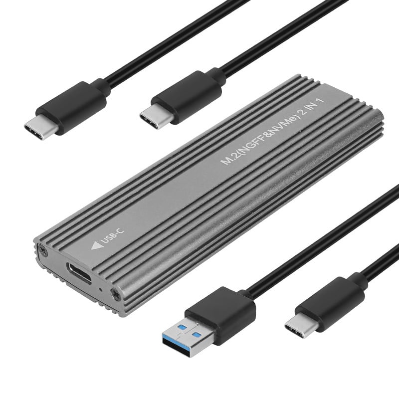Kućište za M.2 NVMe/SATA SSD, USB 3.1 Gen2, 10Gbps, Aluminijska legura, Podržava do 2TB