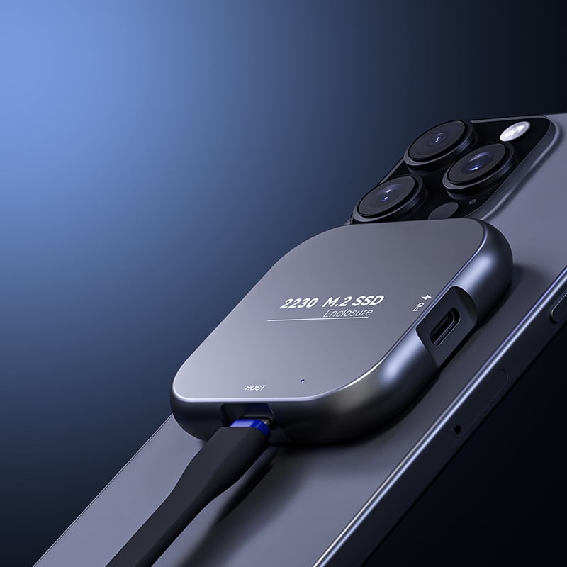 Vanjsko kućište za SSD M.2 2230 NVMe, USB-C, aluminijska legura, podržava do 4 TB, 10 Gbps