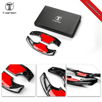 Dekoratívna rámeň volantu pre Ford Mustang s vzhľadom karbónových vlákien (Značka Hongbai; Materiál: plast; Vhodné modely: Mustang; Inštalácia: lepidlo; Výrobný proces: horúce lisovanie oceľovej formy)