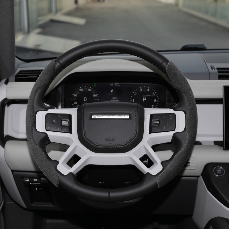 Potah na volan z semišu, protišmykový, dizajn Aurora 45 Star Pulse, kompatibilný s Land Rover Defender a Discovery Sport