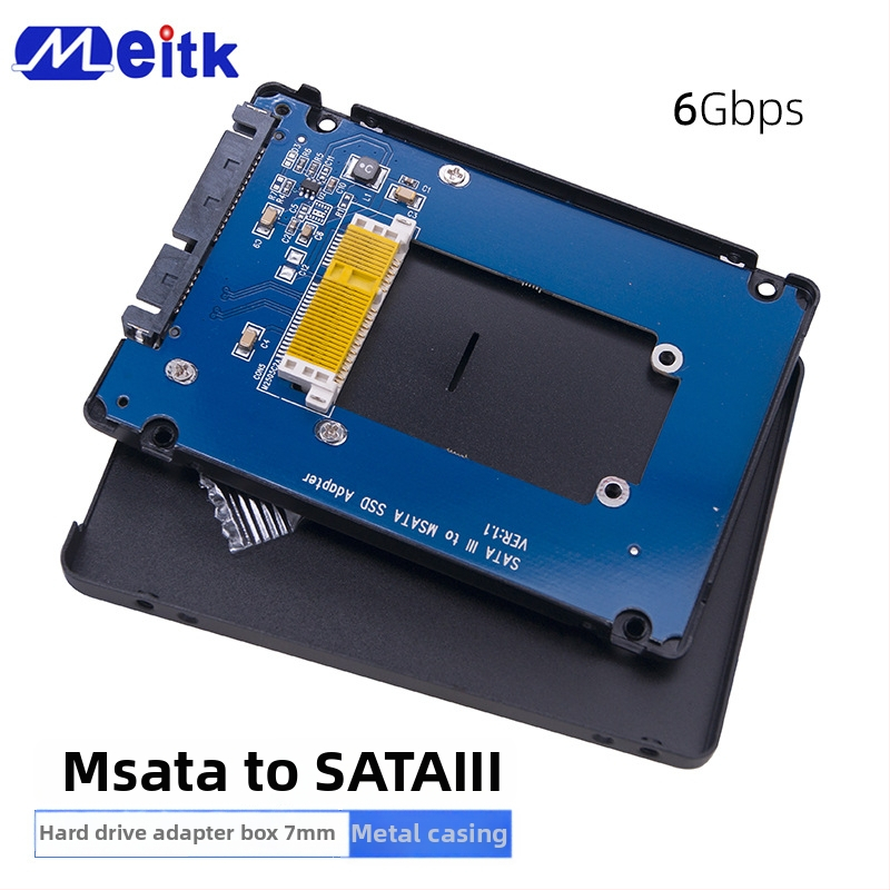 Kryt SSD z mSATA na SATA3.0, hliníková zliatina, rozhranie SATA3 6Gbps, podpora až 2TB, OEM spracovanie