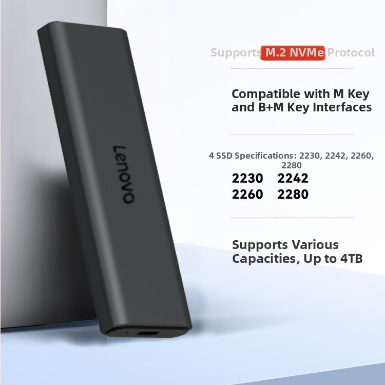 Lenovo ārējais SSD korpuss USB 3.2, modeļi Ln11/Ln12, viegls dizains, svars 900 g, izlaidums 2025