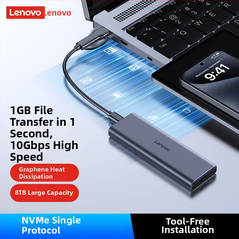 Lenovo ārējais SSD korpuss USB 3.2, modeļi Ln11/Ln12, viegls dizains, svars 900 g, izlaidums 2025