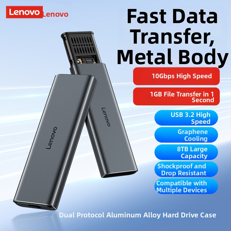 Lenovo ārējais SSD korpuss USB 3.2, modeļi Ln11/Ln12, viegls dizains, svars 900 g, izlaidums 2025