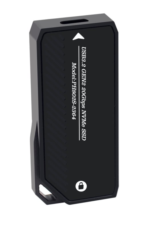 Εξωτερική θήκη M.2 NVMe USB-C για SSD, με συμπεριλαμβανόμενο καλώδιο, έως 4TB, 20Gbps, μοντέλο PH802-2364 (OEM)