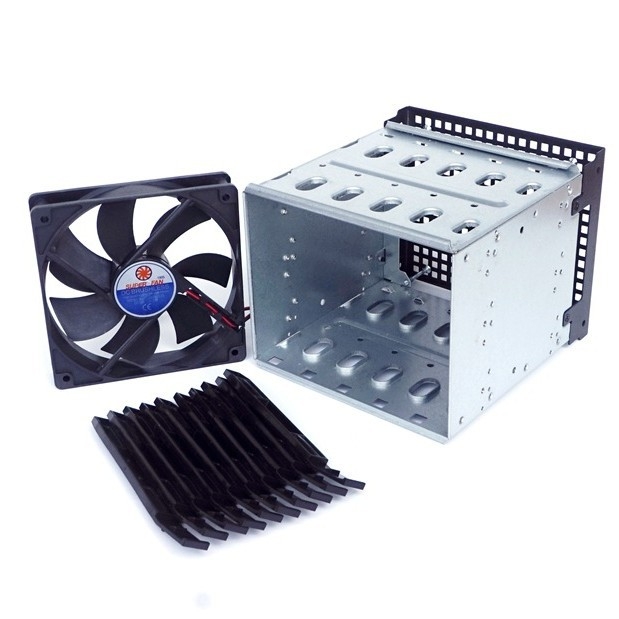 Αλουμινένιο κλουβί HDD 3,5'' για θήκη 5,25'', χωρητικότητα 3 δίσκων, QY