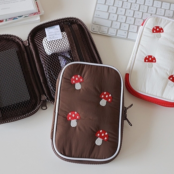 Prijenosni zaštitni kućište za vanjski tvrdi disk, otporno na udarce, od tekstila, za pohranu kabelâ i power bank — stil ručne torbe, cartoon cute dizajn, model S1870, poliester