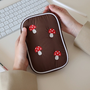 Prijenosni zaštitni kućište za vanjski tvrdi disk, otporno na udarce, od tekstila, za pohranu kabelâ i power bank — stil ručne torbe, cartoon cute dizajn, model S1870, poliester
