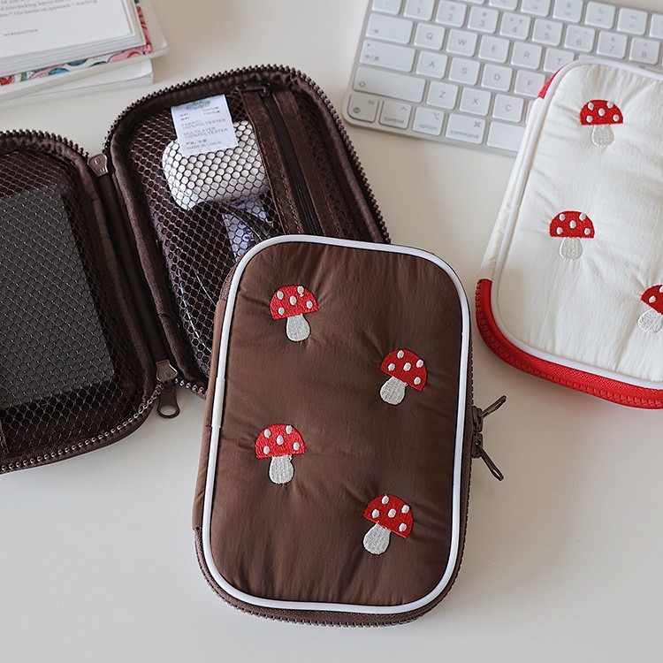 Prijenosni zaštitni kućište za vanjski tvrdi disk, otporno na udarce, od tekstila, za pohranu kabelâ i power bank — stil ručne torbe, cartoon cute dizajn, model S1870, poliester
