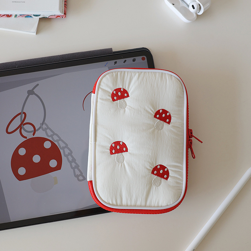 Prijenosni zaštitni kućište za vanjski tvrdi disk, otporno na udarce, od tekstila, za pohranu kabelâ i power bank — stil ručne torbe, cartoon cute dizajn, model S1870, poliester
