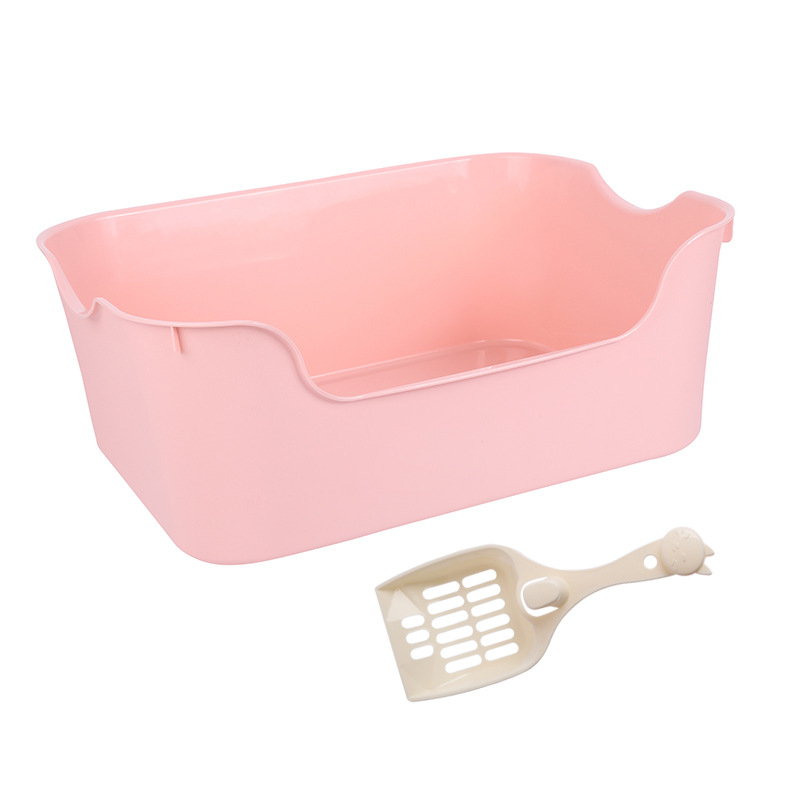 Φορητή ημι-κλειστή λεκάνη άμμου γάτας, αντι-πιτσιλίσματος σχεδίαση, PP υλικό