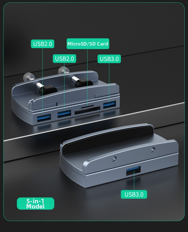 Okute H011/H012 USB-C stojan pre notebook s HDMI, čítačkou kariet a USB 3.0, s externým napájaním