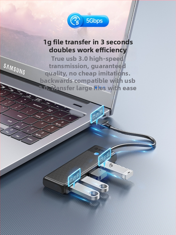Orico USB viacrozsahový rozbočovač s Type-C, USB 3.0 hub, model PAPW4A-U3, prenosová rýchlosť 5 Gbps