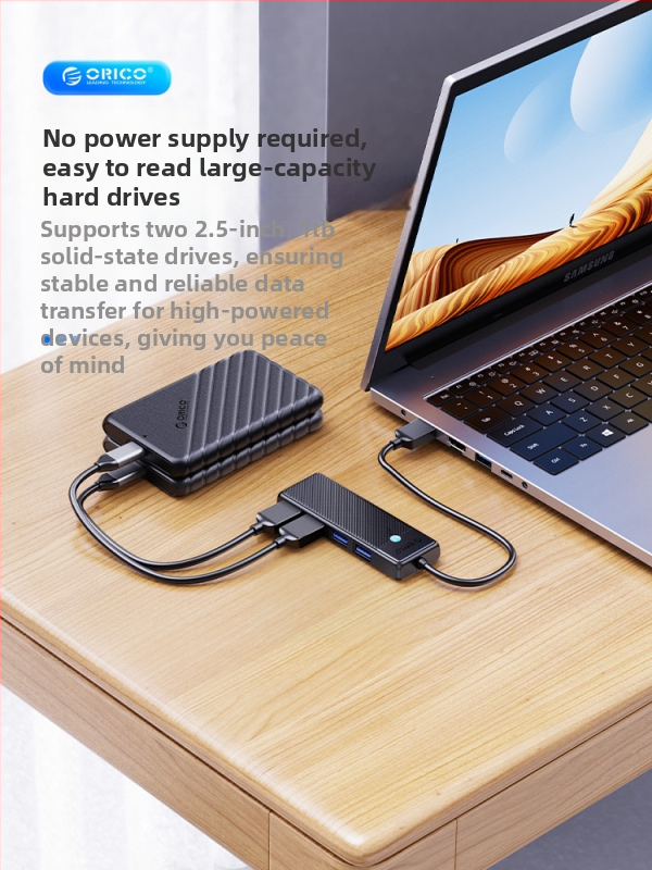 Orico USB viacrozsahový rozbočovač s Type-C, USB 3.0 hub, model PAPW4A-U3, prenosová rýchlosť 5 Gbps