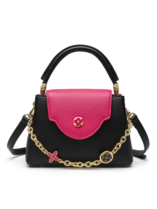 Dámska PU crossbody taška s vrchnákom, horizontálny štvorec, polyesterová podšívka, vnútorné vrecká na telefón a občiansky preukaz