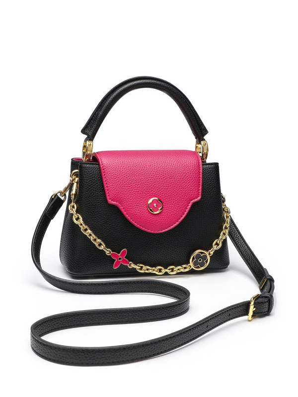 Dámska PU crossbody taška s vrchnákom, horizontálny štvorec, polyesterová podšívka, vnútorné vrecká na telefón a občiansky preukaz