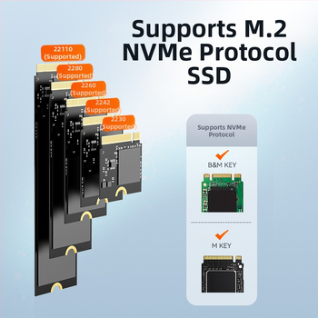 Maiwo externé M.2 NVMe puzdro pre SSD, USB-C 3.1, 10Gbps, až 2TB, NGFF, model K1698P