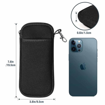 Mobilná taška na telefón, vertikálny štvorcový tvar, zipsové otvorenie, diving materiál, polyesterová podšívka, priehradka na certifikát