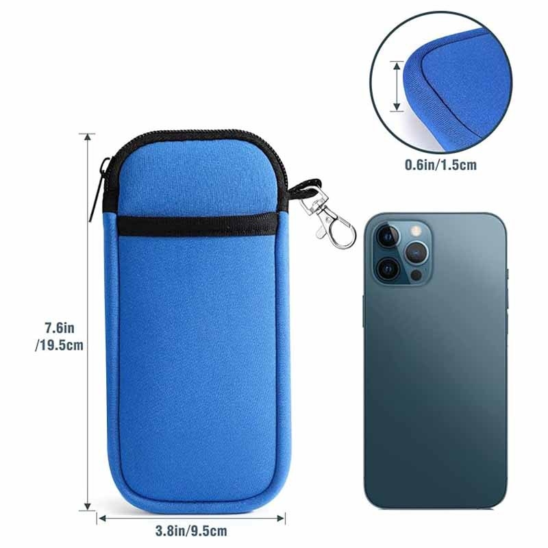 Mobilná taška na telefón, vertikálny štvorcový tvar, zipsové otvorenie, diving materiál, polyesterová podšívka, priehradka na certifikát