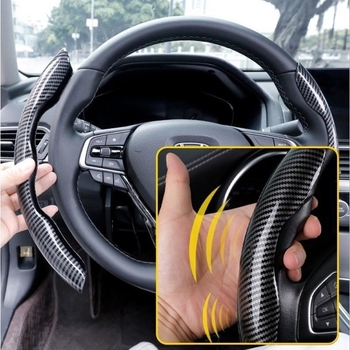 Acoperire volan auto din fibră de carbon, rezistent la abraziune, antiderapant, universal pentru toate sezoanele, personalizabil, greutate 0,17 kg