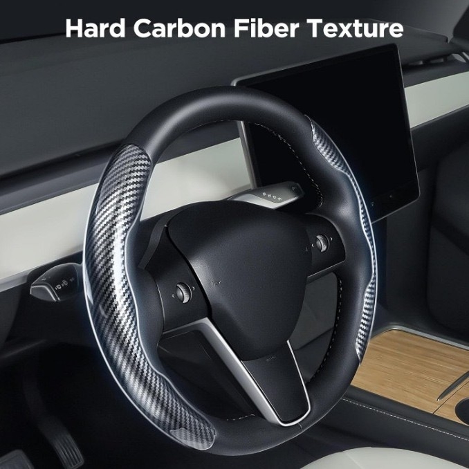 Acoperire volan auto din fibră de carbon, rezistent la abraziune, antiderapant, universal pentru toate sezoanele, personalizabil, greutate 0,17 kg