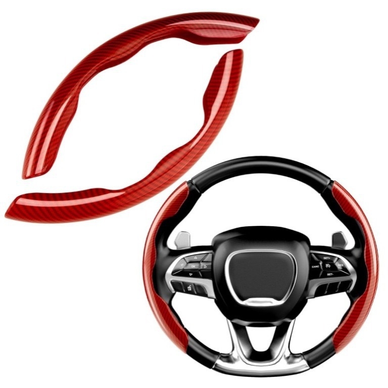 Acoperire volan auto din fibră de carbon, rezistent la abraziune, antiderapant, universal pentru toate sezoanele, personalizabil, greutate 0,17 kg