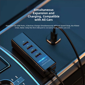 USB 3.0 1:4 hub adaptér, napájaný cez USB, pre tlačiareň a PC