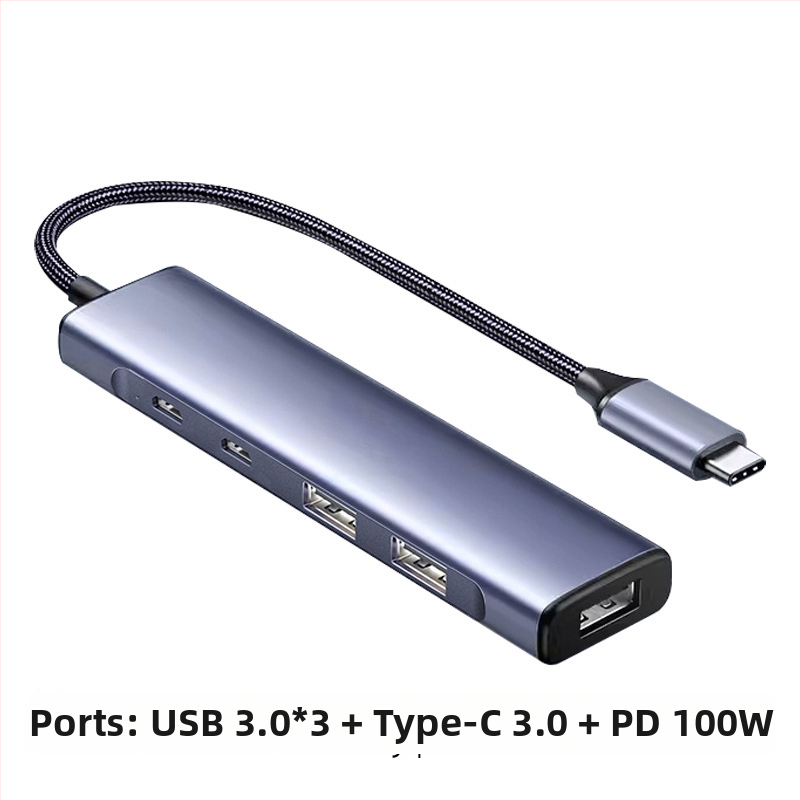 USB-C 5-v-1 hub pre telefóny a počítače, USB 3.0, prenos až 5 Gbps, externé napájanie, kábel 18 cm