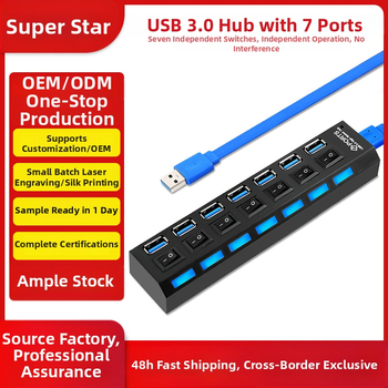 7-portový USB 3.0 HUB s nezávislými prepínačmi, externé napájanie