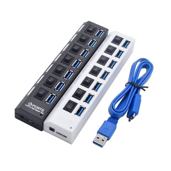 7-portový USB 3.0 HUB s nezávislými prepínačmi, externé napájanie