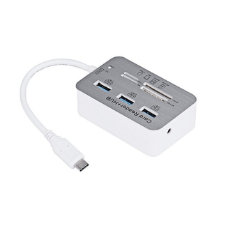 Willis USB 3.0 6-portový HUB s čítačkou kariet so štyrmi slotmi, rýchlosť prenosu 5 Gbps, kábel 20 cm