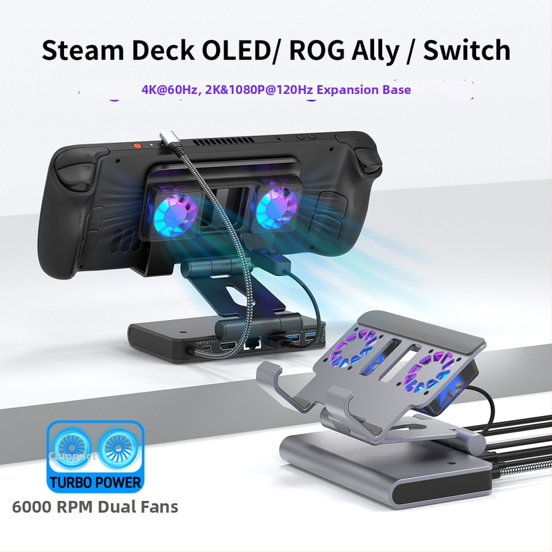 SteamDeck dokovacia stanica USB-C hub, 10Gbps, 30 cm kábel, bez externého napájania — model SD009B