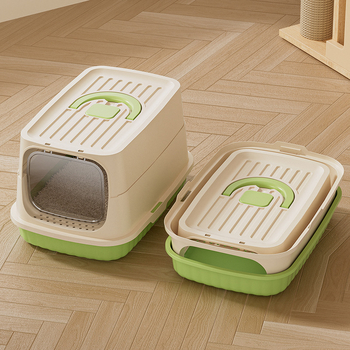 Κλειστή γατοτουαλέτα, αντιπιτσιλιστική, φορητή και αναδιπλούμενη, PP υλικό, για γάτες και σκύλους, Happy Plastic