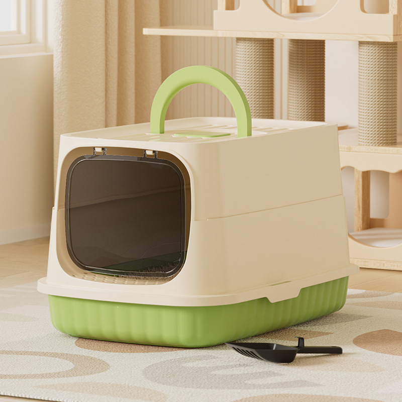 Κλειστή γατοτουαλέτα, αντιπιτσιλιστική, φορητή και αναδιπλούμενη, PP υλικό, για γάτες και σκύλους, Happy Plastic