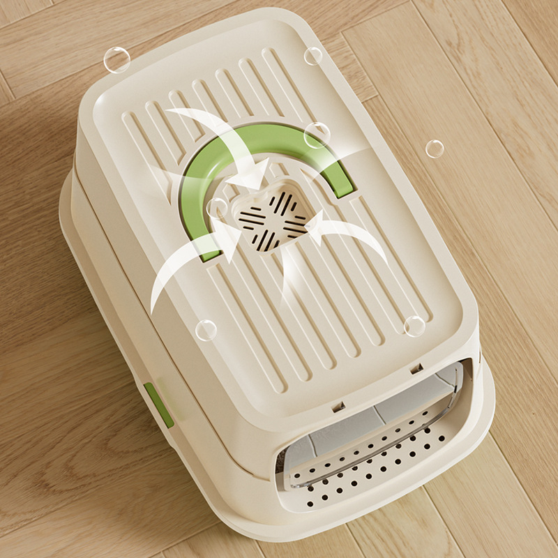 Κλειστή γατοτουαλέτα, αντιπιτσιλιστική, φορητή και αναδιπλούμενη, PP υλικό, για γάτες και σκύλους, Happy Plastic