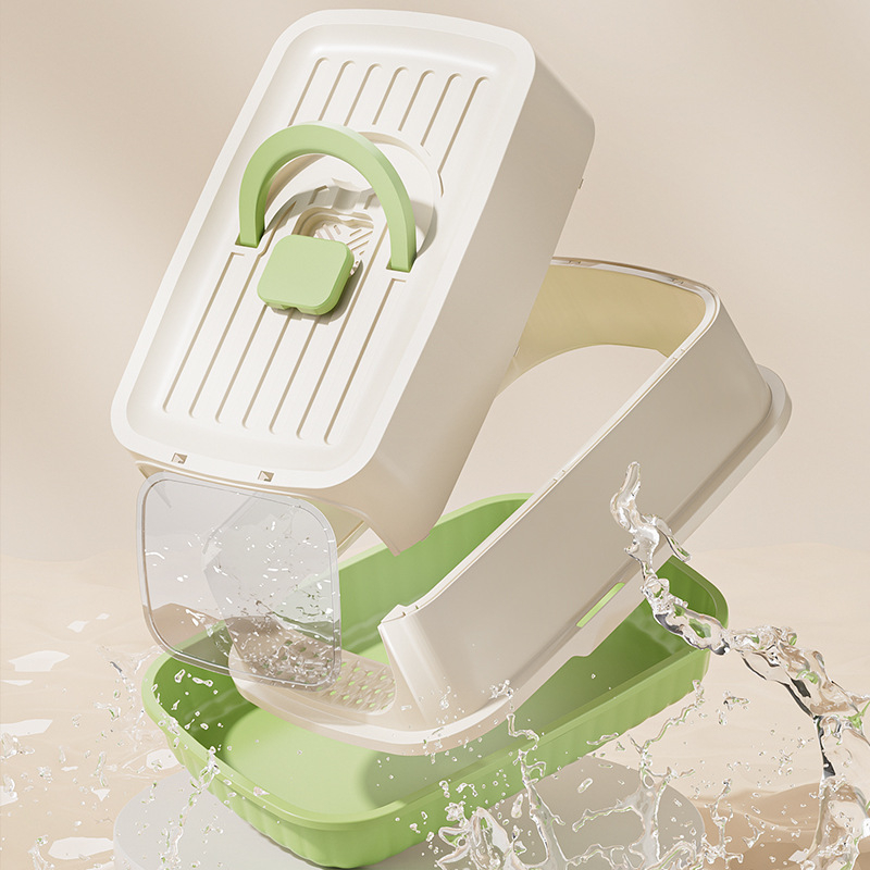 Κλειστή γατοτουαλέτα, αντιπιτσιλιστική, φορητή και αναδιπλούμενη, PP υλικό, για γάτες και σκύλους, Happy Plastic