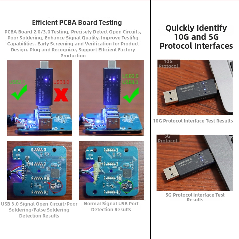 USB tester hub pre meranie napätia a prúdu, USB 3.0 rozhranie (Model FT-QCU31, 5Gbps, bez externého napájania, jednoportový)