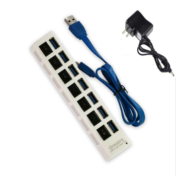 USB 3.0 hub s 7 portova, napajan, s neovisnim prekidačima, 5 Gbps