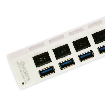 USB 3.0 hub s 7 portova, napajan, s neovisnim prekidačima, 5 Gbps
