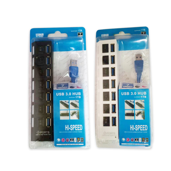 USB 3.0 hub s 7 portova, napajan, s neovisnim prekidačima, 5 Gbps